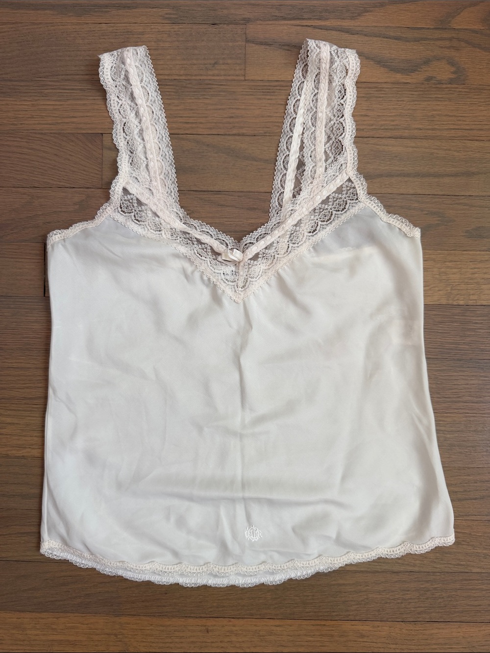 Dior Cream Lace-Trim Silk Camisole
